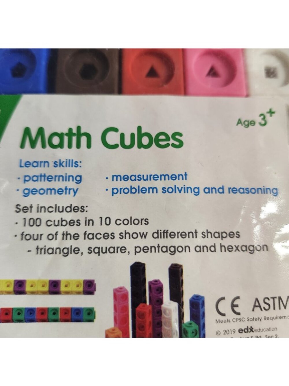 Mathlink Cubes for Students 100 Interlocking Cubes STEM Activities - Picture 2 of 4